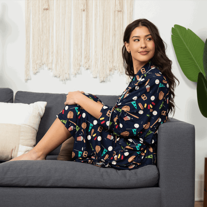 Baseball Women's Bamboo Robe - Peregrine Kidswear - Mom Robe - S/M