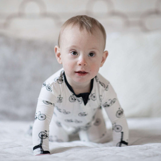 Bikes Infant Bamboo Footed Sleeper - Peregrine Kidswear - Footed Sleepers - 0-3M