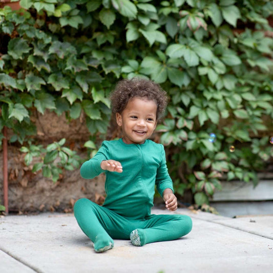 Billiard Rib Knit Infant Bamboo Footed Sleeper - Peregrine Kidswear - Footed Sleepers - 0-3M