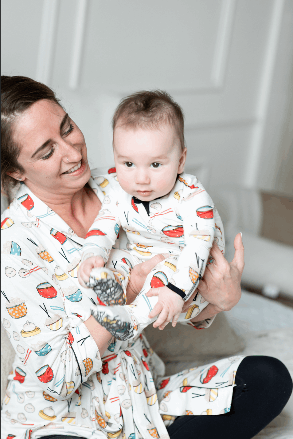 Happy Dumplings Women's Bamboo Robe - Peregrine Kidswear - Mom Robe - S/M