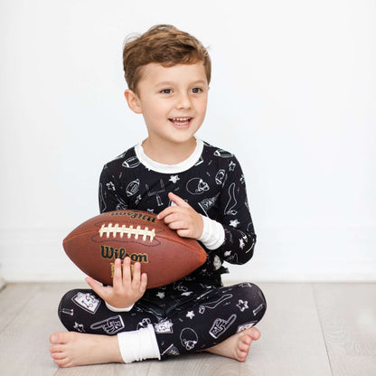 Midnight Football Two-Piece Bamboo Pajamas - Peregrine Kidswear - 12-18M