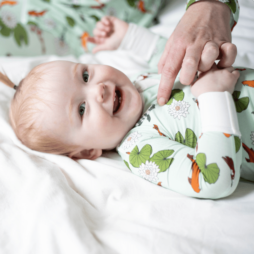 PREORDER Koi Pond Bamboo Footed Sleeper - Peregrine Kidswear - Footed Sleepers - 0-3m