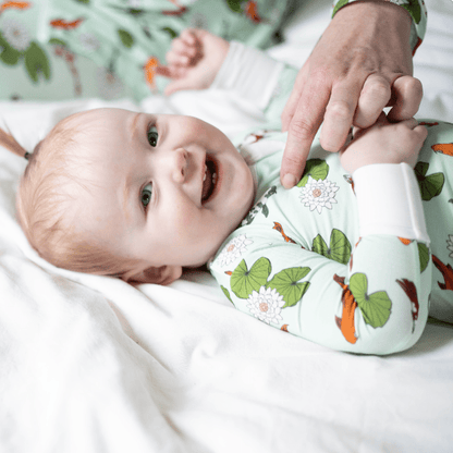 PREORDER Koi Pond Bamboo Footed Sleeper - Peregrine Kidswear - Footed Sleepers - 0-3m