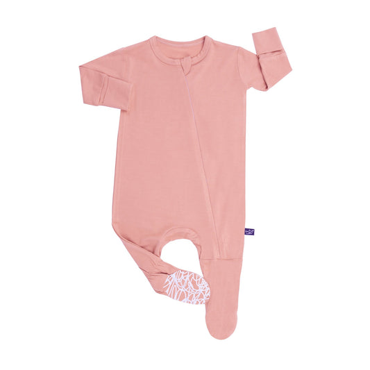 Rose Bamboo Footed Sleeper - Peregrine Kidswear - Footed Sleepers - 0-3M