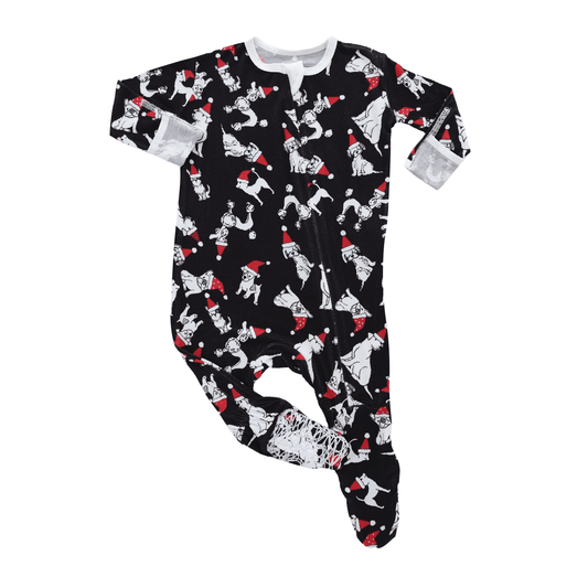 Santa Paws Bamboo Footed Sleeper - Peregrine Kidswear - 0-3M