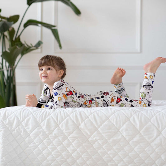 Space Doodle Bamboo Two-Piece Pajamas - Peregrine Kidswear - 2 Piece Pajamas - 12-18M