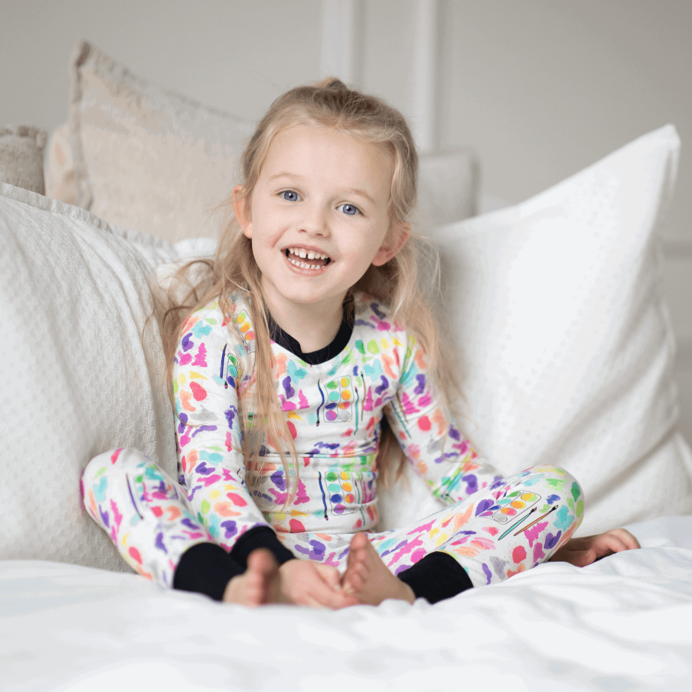 Watercolors Two-Piece Bamboo Pajamas - Peregrine Kidswear - 2 Piece Pajamas - 12-18M