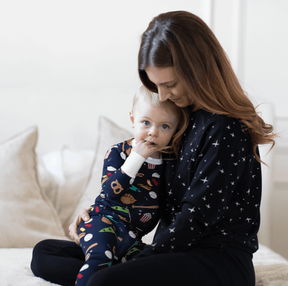 Women's Bamboo Sweatshirt - Black Stars - Peregrine Kidswear - Small