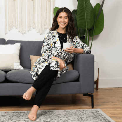 Women's Bamboo Sweatshirt - Black Stars - Peregrine Kidswear - Small